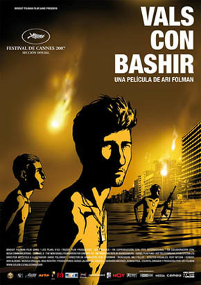 Cartel cinematográfico de la película “Vals con Bashir”